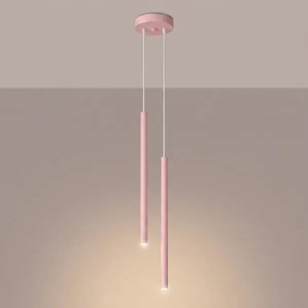 Sollux SL.2130 - Lustra suspendată pe cablu PASTELO 2xG9/8W/230V roz