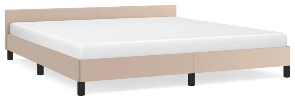Cadru de pat cu tablie, cappuccino, 180x200 cm, piele ecologica Cappuccino, 180 x 200 cm