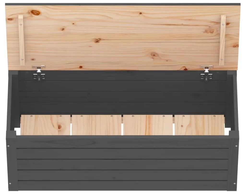 Cutie de depozitare, gri, 89x36,5x33 cm, lemn masiv de pin 1, Gri, 89 x 36.5 x 33 cm