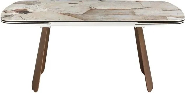 Masa extensibila design LUX Porcelain Marble 180-260cm