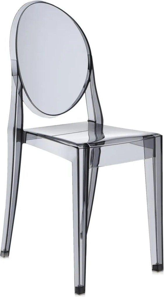 Scaun Kartell Victoria Ghost design Philippe Starck, fumuriu transparent