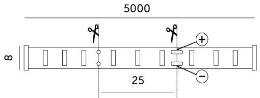 Bandă LED/50W/12V 5 m 6500K