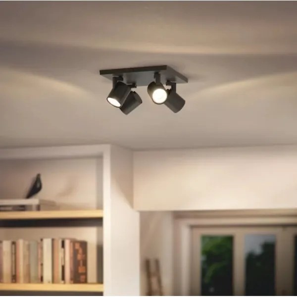 Spot RUNNER 4xGU10/20W/230V negru Philips