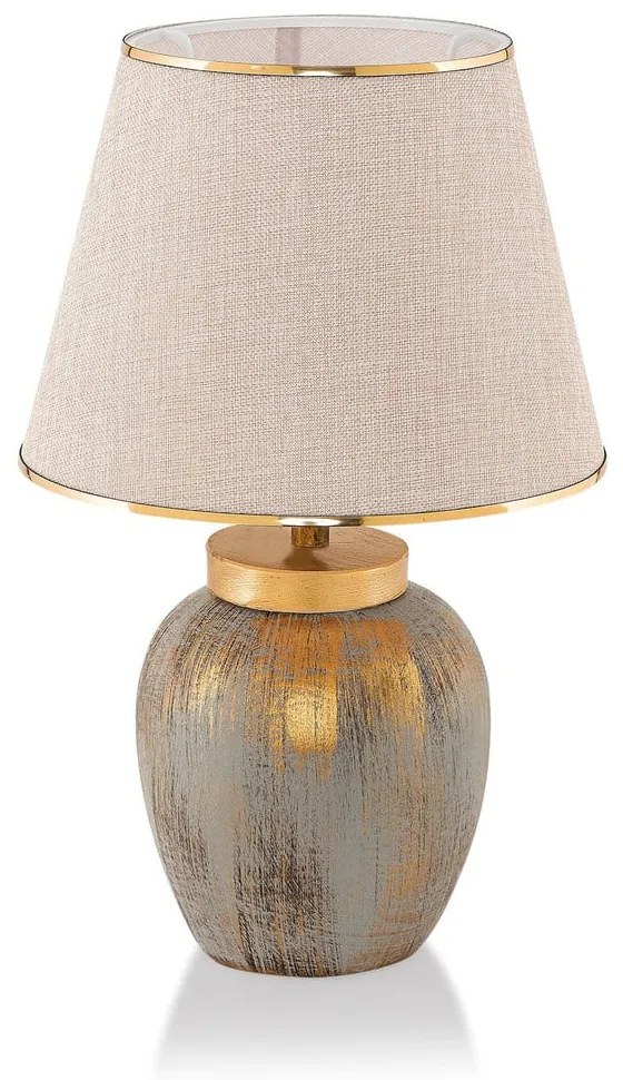 Veioză crem/aurie cu abajur textil (înălțime 47 cm) Yakamoz – Opviq lights