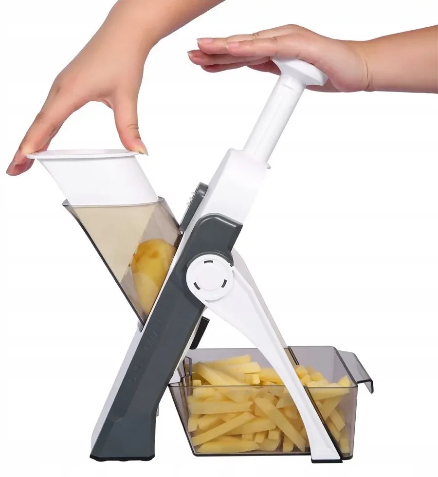 Zaparkorun Tăiător multifuncțional de legume reglabil - alb-gri