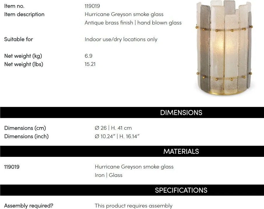 Suport lumanare design LUX Greyson