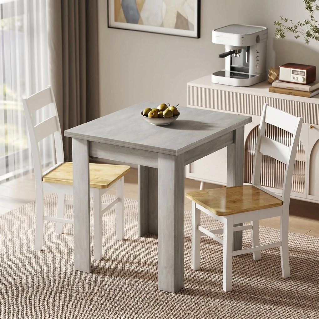 HOMCOM Masă de Dining Extensibilă pentru 4-6 Persoane Design Pliabil, 70-140cm Masă Rectangulară de Economisire a Spațiului cu Picioare Antiderapante, pentru Sala de Mese Sufragerie, Gri Efect Lemn | Aosom Romania