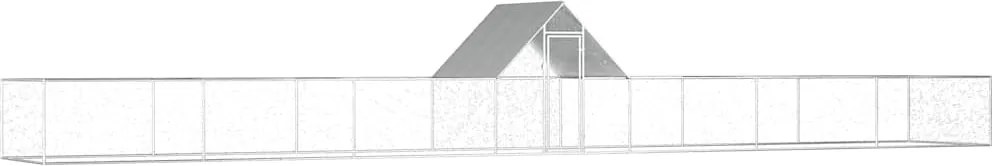 vidaXL Coteț pentru păsări, 14 x 2 x 2 m, oțel galvanizat