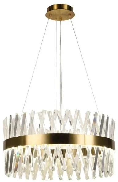 Lustră LED dimabilă pe cablu LED/80W/230V 3000-6500K auriu + telecomandă