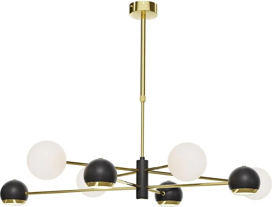 Jupiter 1971 - Lustră pe tijă MOKA, 4xGU10/10W/230V + 4xG9/10W/230V, aurie/neagră/albă