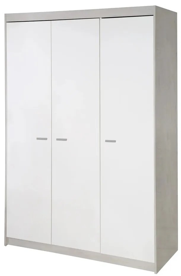 Șifonier pentru copii alb cu aspect de lemn de stejar 131x190 cm Julia – Roba