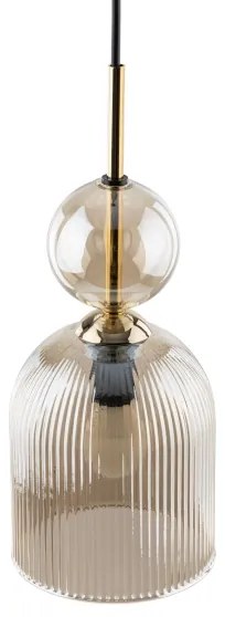 Pendul pe cablu SOPHIA 1xE14/10W/230V negru/bej fumuriu