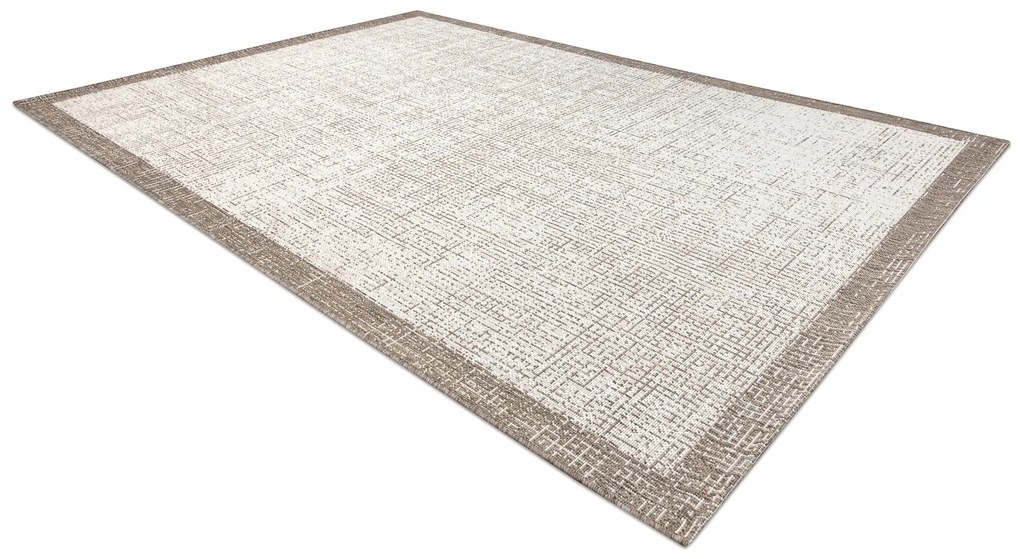 Covor sisal Floorlux 20401 Cadru şampanie si taupe