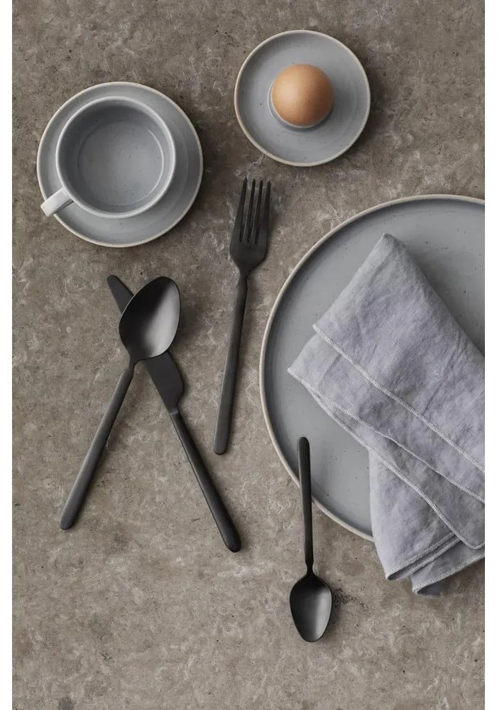 Tacâmuri negre din oțel inoxidabil 16 buc. Stella – Blomus
