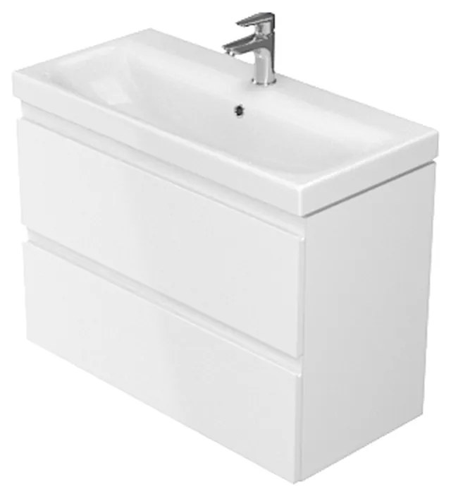 Dulap cu lavoar, 57x80x38 cm, 2 sertare, alb Alb, 800x380 mm
