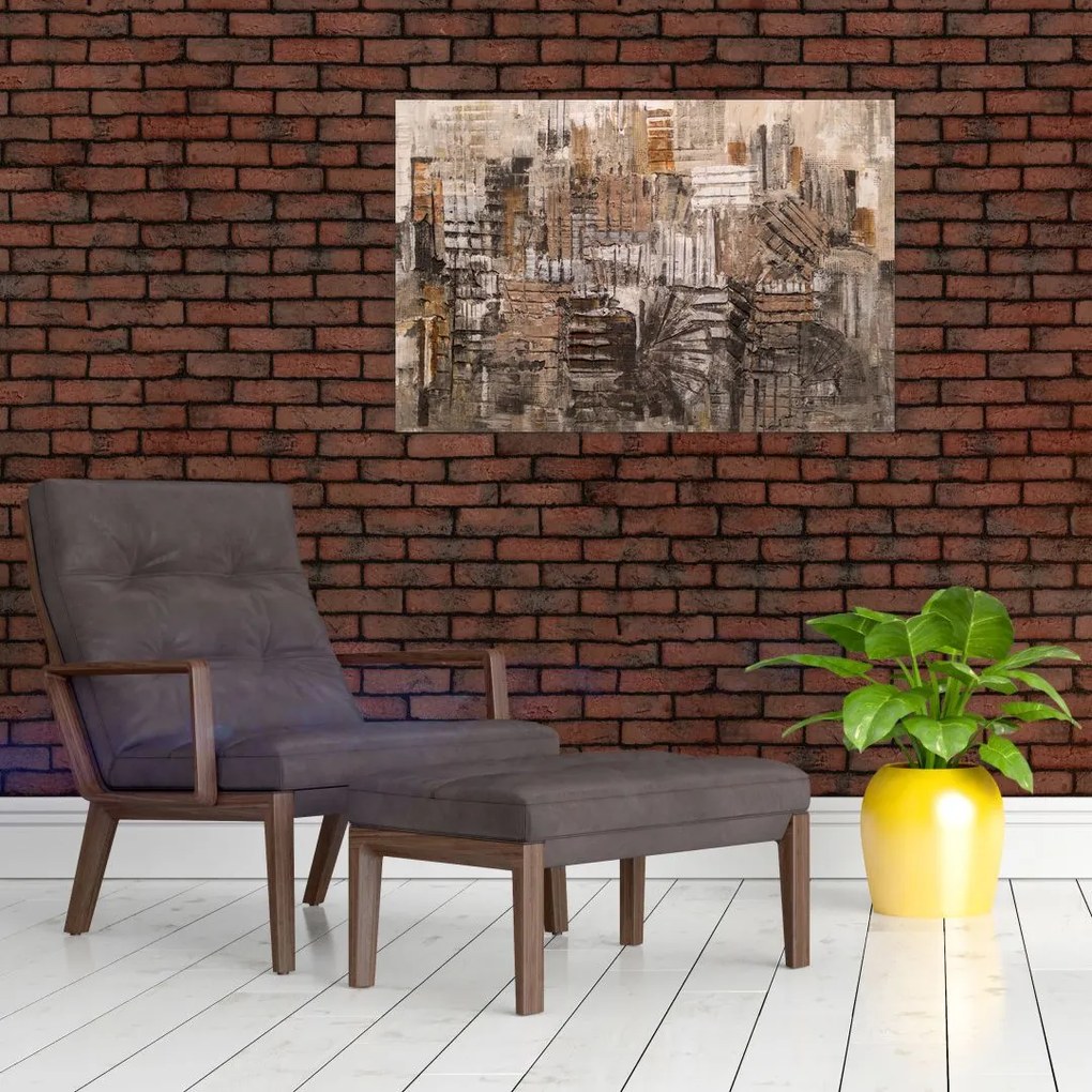 Tablou - Abstract, nuanțe maro (90x60 cm)
