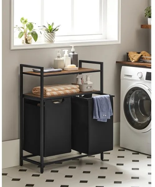 Coș pentru rufe REX maro/negru