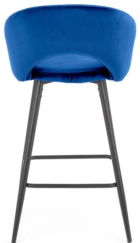 Scaun de bar H96 velvet albastru
