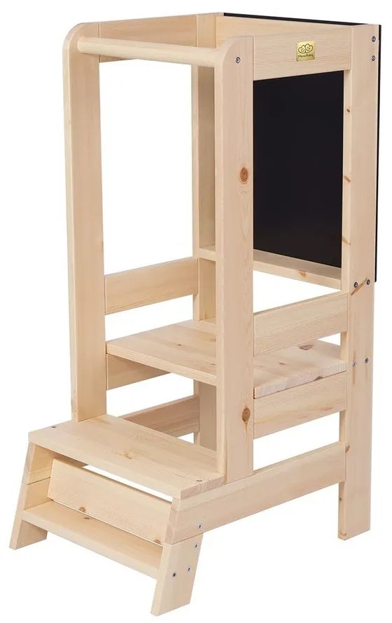 Turn de învățare în culoare naturală din lemn de pin Montessori – Meowbaby