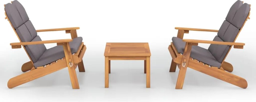vidaXL Set mobilier de grădină Adirondack, 3 piese, lemn masiv acacia
