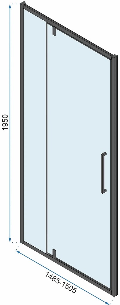 Cabina de dus de colt Rapid Swing Negru 70x90cm, Rea