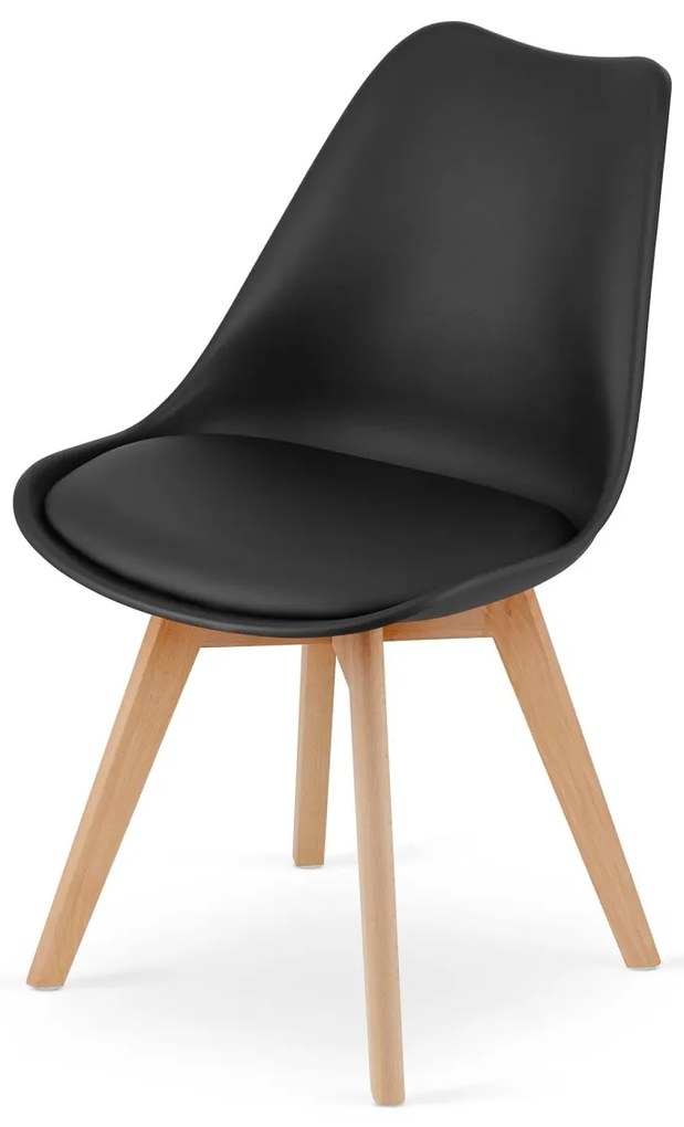 Set de masă negru 1 + 4, masa MADO ARTISAN 80x80 + scaune BALI MARK negre