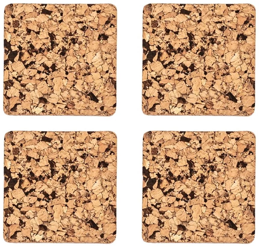 Suporturi de pahare din plută 4 buc. Querco – ZicZac