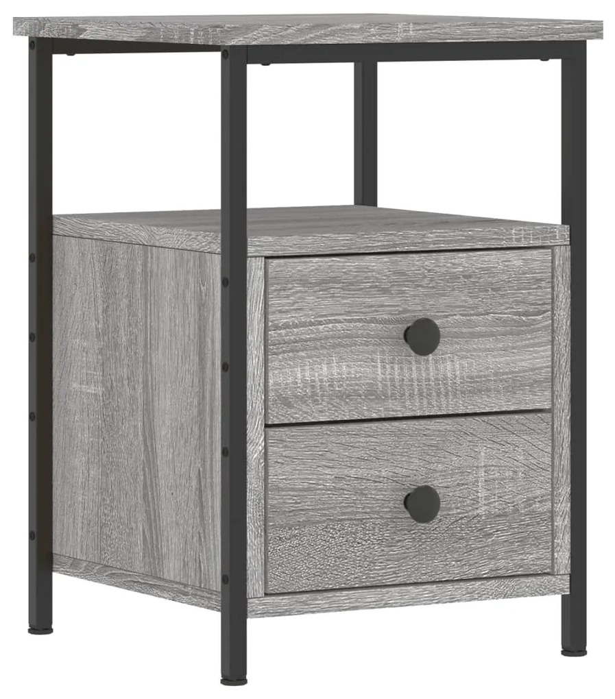 826019 vidaXL Noptieră, gri sonoma, 34x35,5x50 cm, lemn compozit