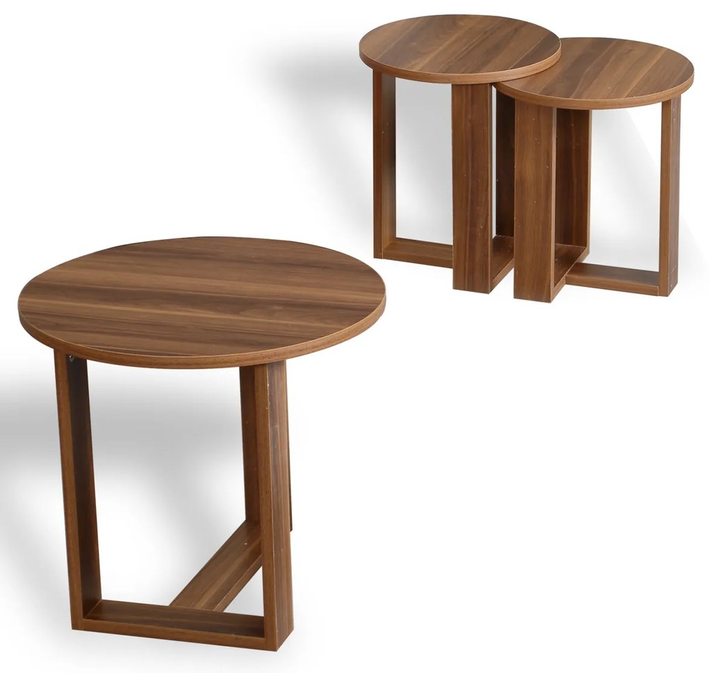 Masă pliabilă Mira Walnut, 3 buc
