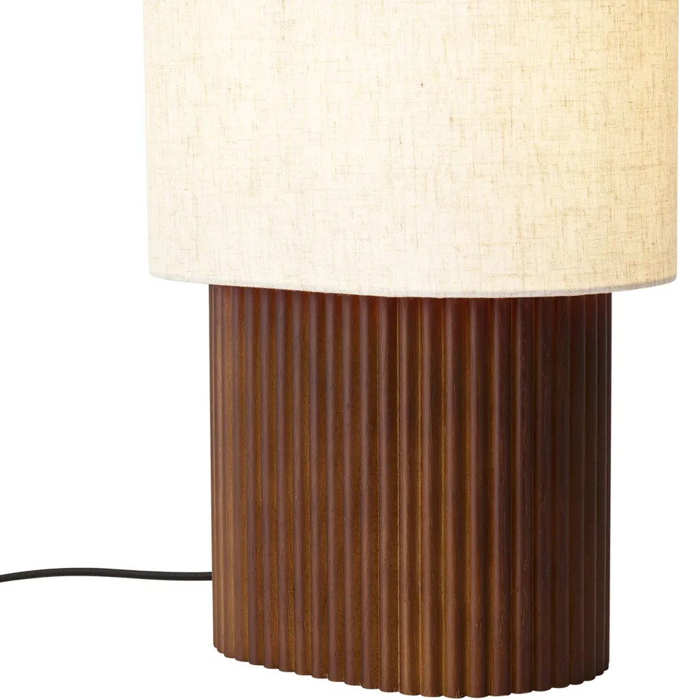 Lampă de podea Japandi din lemn de nuc cu abajur textil 70cm - Lamel