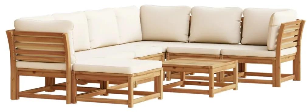 3214295 vidaXL Set mobilier grădină cu perne, 8 piese, lemn masiv acacia