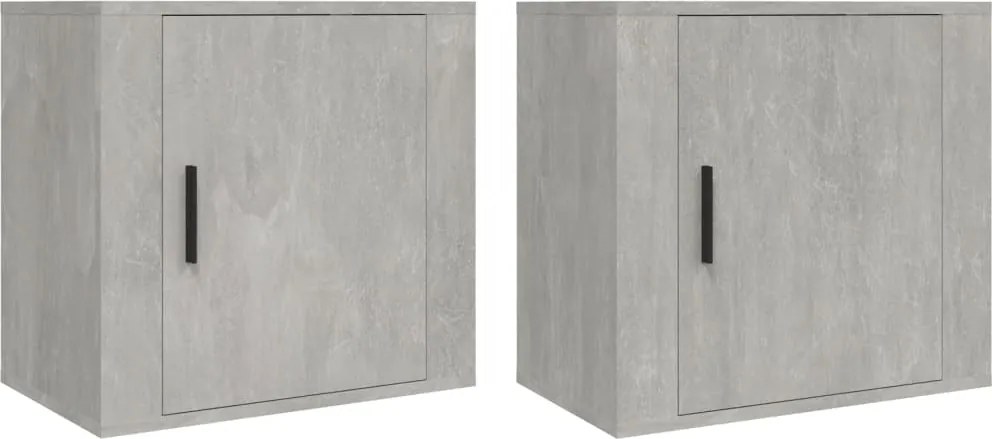 vidaXL Noptiere de perete, 2 buc., gri beton, 50x30x47 cm