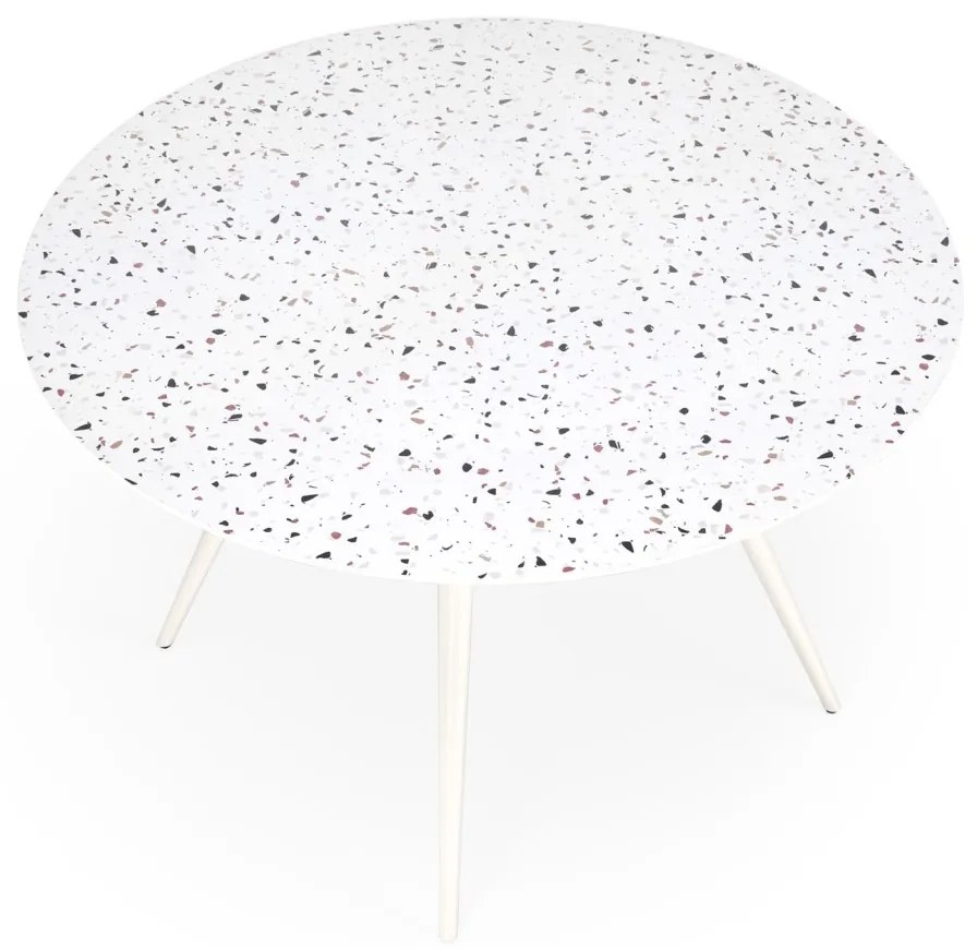Masa rotunda Aramis terrazzo/alb ø120/h76 cm