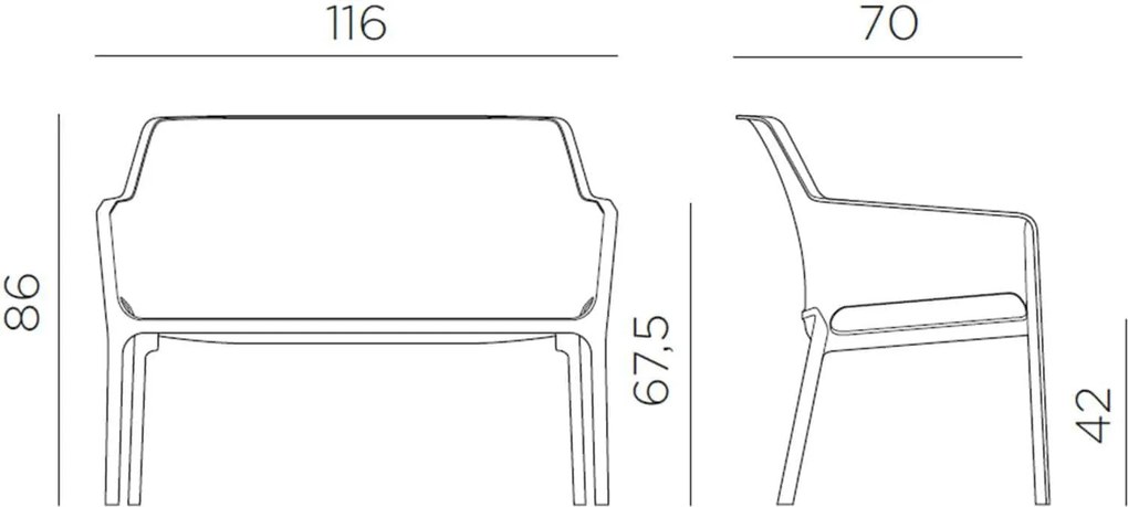 Banca Exterior Nardi - Net Bench, Bianco