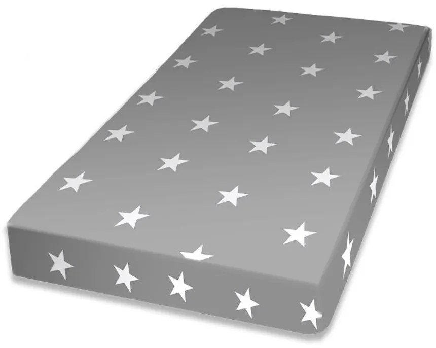 Expedo Saltea pentru copii cu husa TESSUTO, 70x140x10, gri/stele albe