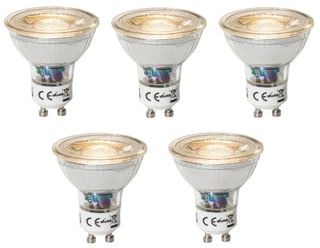 Set 5 becuri GU10 dimbare LED lamp 3W 200 lm 2700K