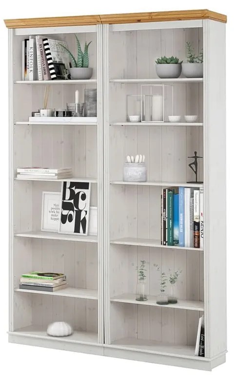 Bibliotecă albă din lemn de pin 148x223 cm Anita – Støraa