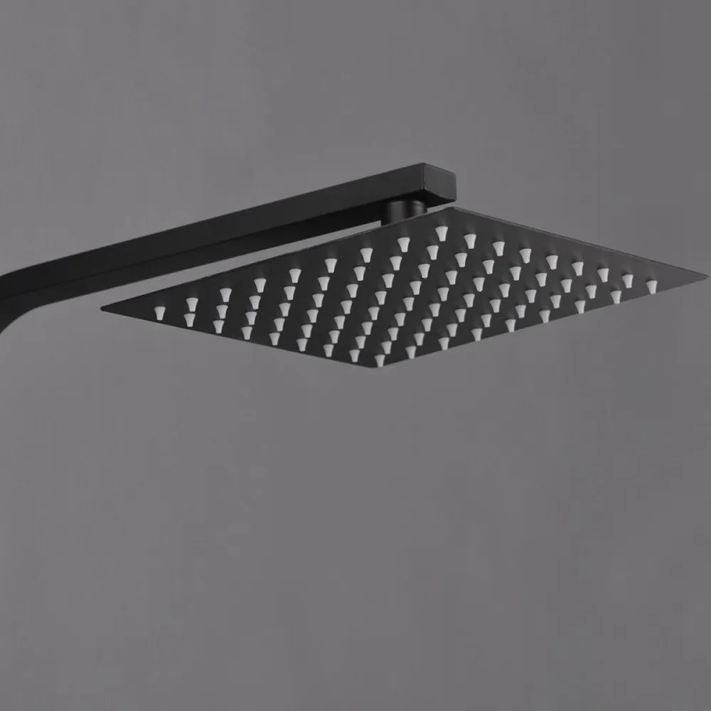 Set de duș Mazama Black cu baterie termostatică