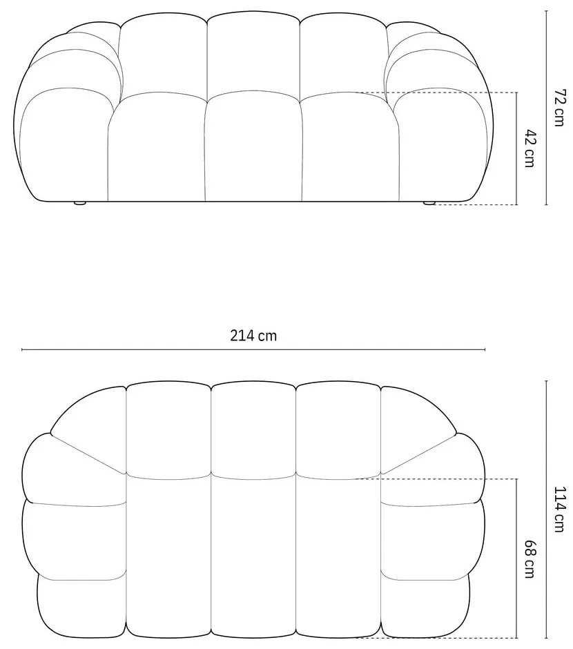 Canapea bej 214 cm Diana – Micadoni