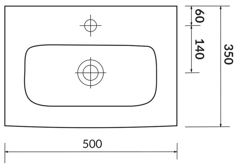 Lavoar slim pentru mobilier, Cersanit, Moduo, 50 x 35 cm, alb