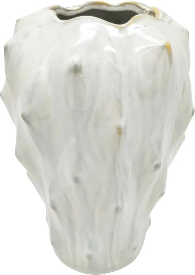 Vază din ceramică PT LIVING Flora, înălțime 23,5 cm, alb fildeș