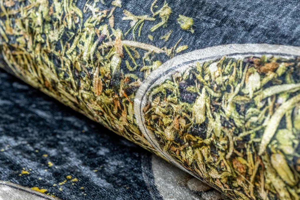 ANDRE 42760 covor lavabil linguri, condimente bucatarie, anti-alunecare - gri / verde