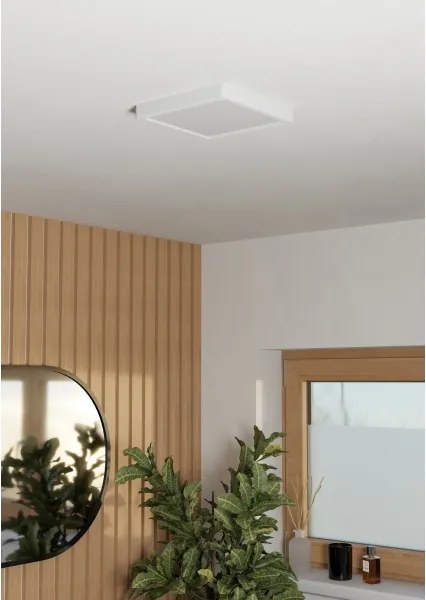 Eglo 901336 - Plafonieră LED FUEVA pentru baie, 10,5 W, 230 V, 22 x 22 cm, IP44, albă