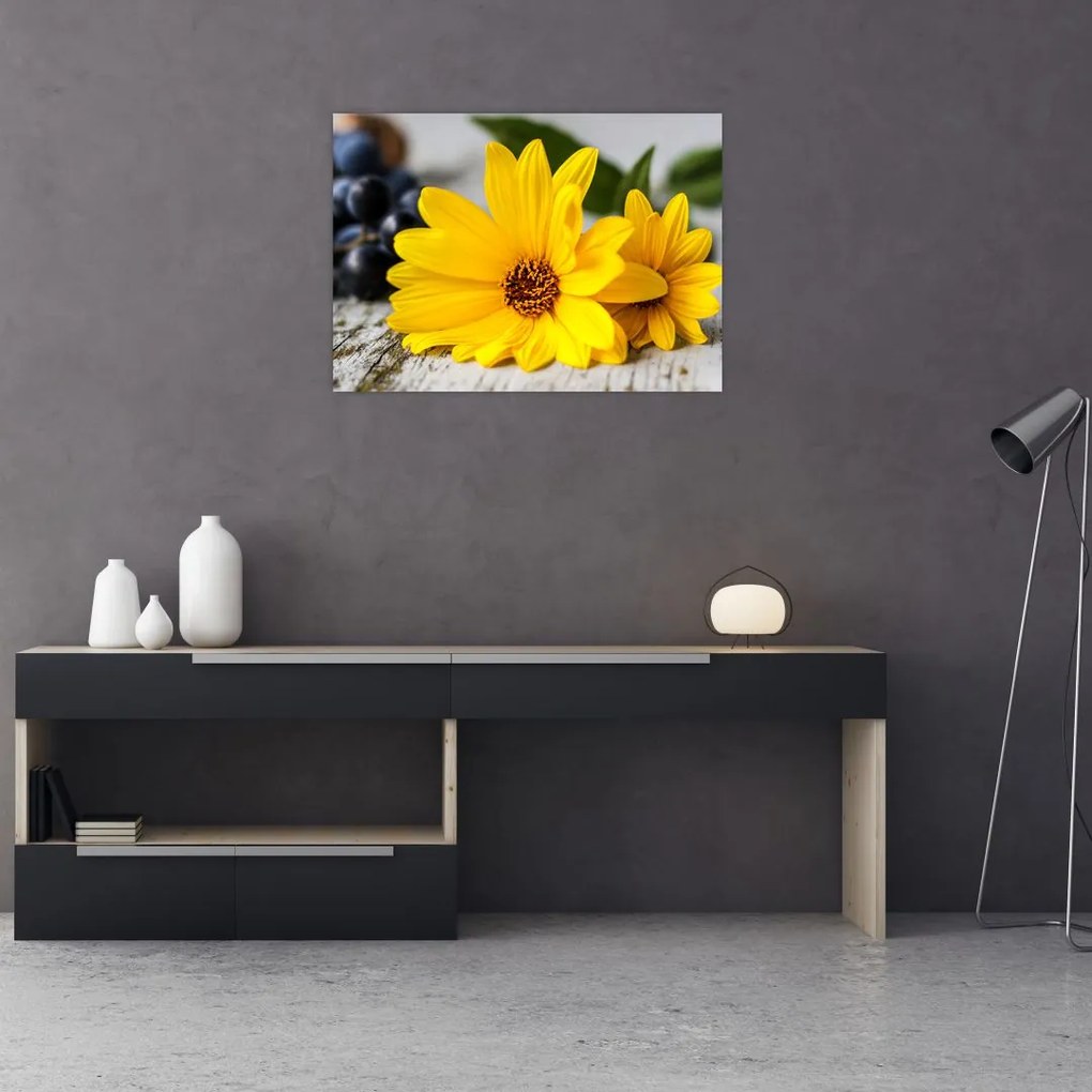 Tablou cu floare galbenă (70x50 cm)