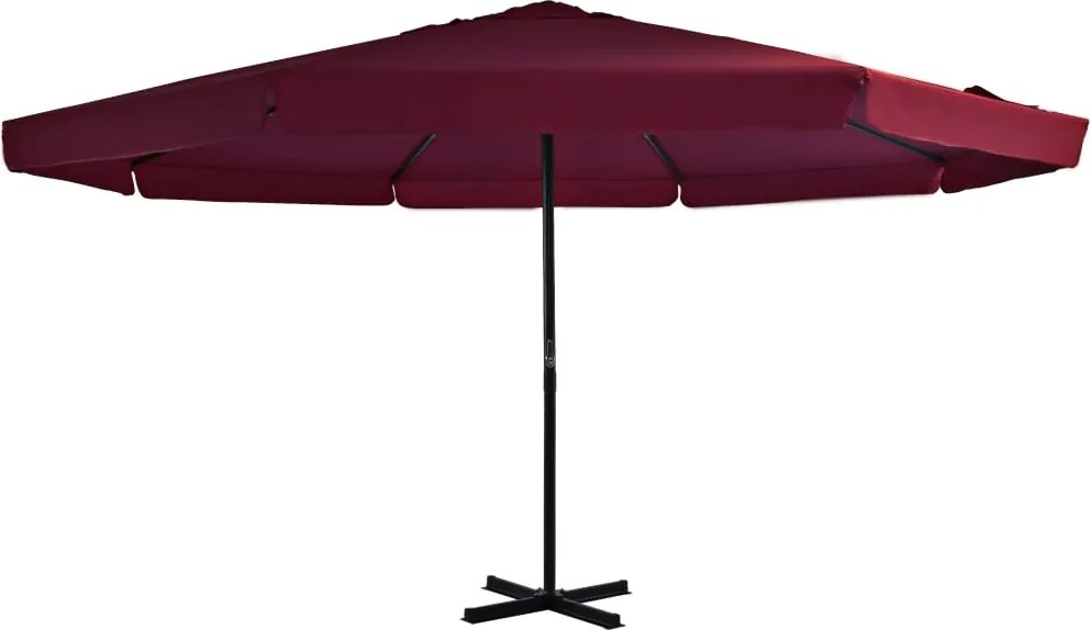 vidaXL Umbrelă de soare de exterior stâlp aluminiu roșu bordo 500 cm