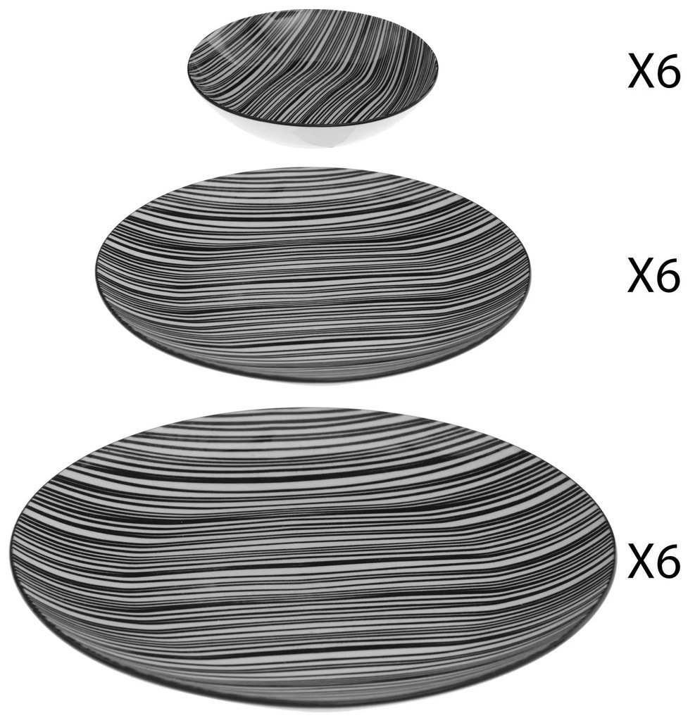Un set de farfurii BOHEMIA ZEBRE, 18 bucăți