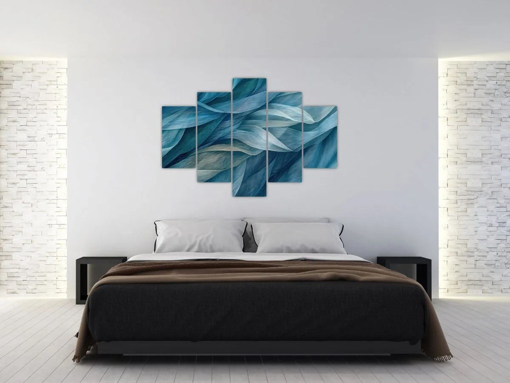 Tablou - Undele albastre și albe (150x105 cm)