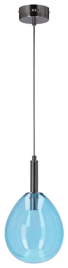 Lustră albastră LED cu abajur din sticlă Lukka – Candellux Lighting