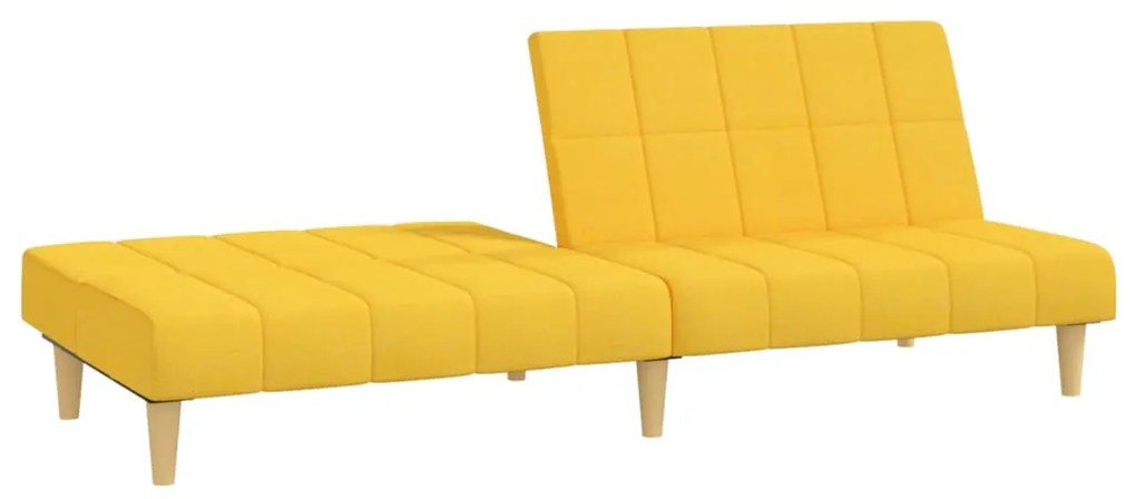 Canapea extensibila cu 2 locuri, galben, textil Galben