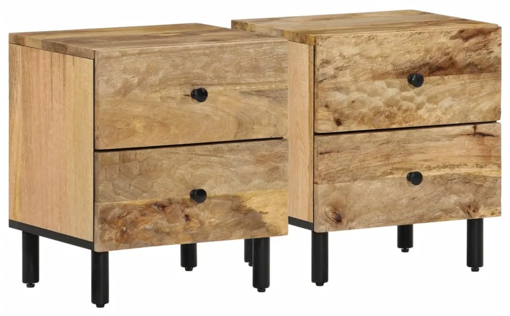 vidaXL Noptiere, 2 buc., 40x33x46 cm, lemn masiv de acacia